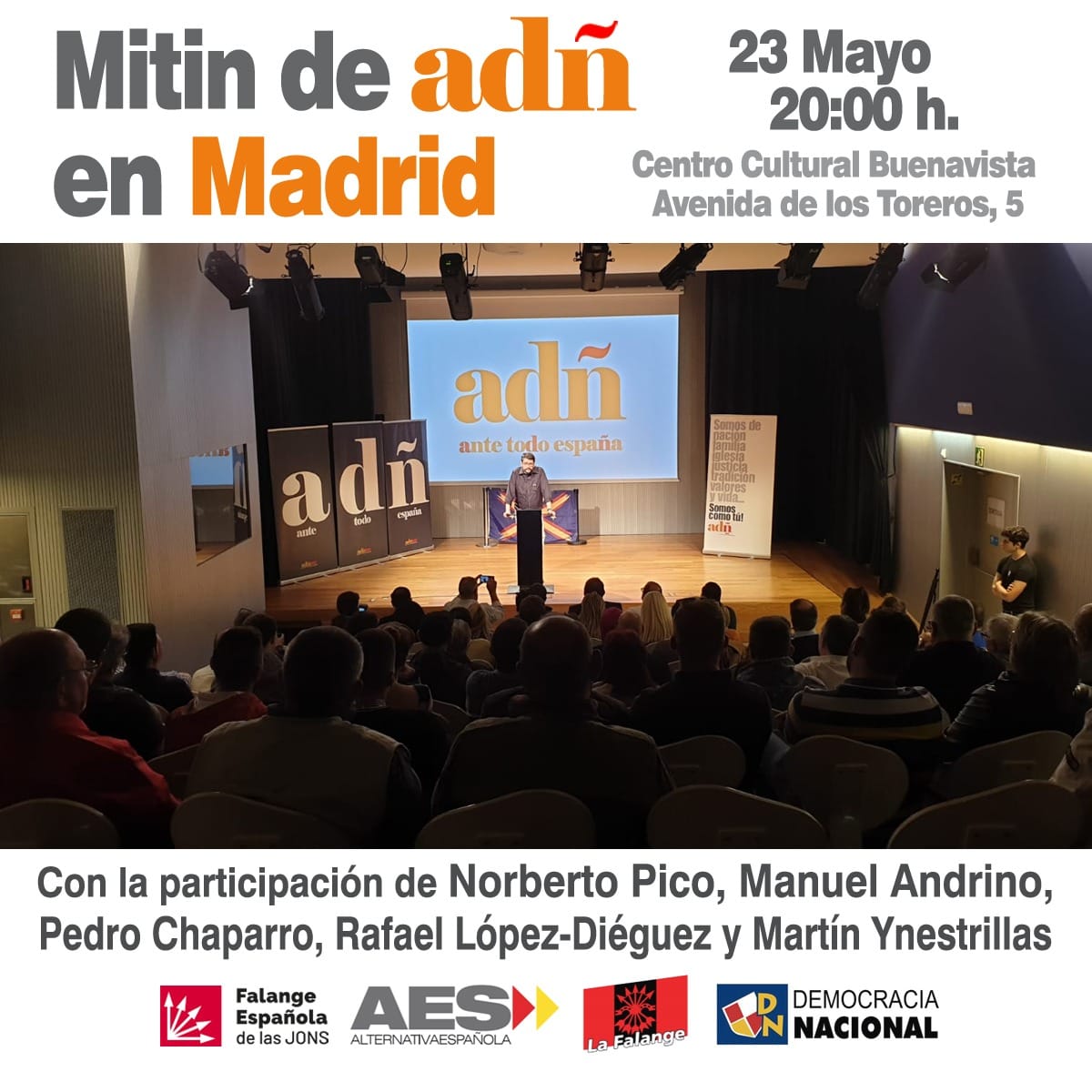 Próximos actos ADÑ: Yecla (Murcia) y cierre de campaña en Madrid