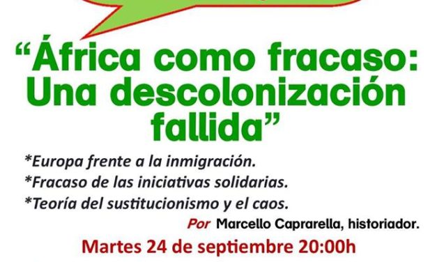 Tertulia de Avance Social, Martes 24 de Septiembre a las 20 h: «África como fracaso: Una descolonización fallida»
