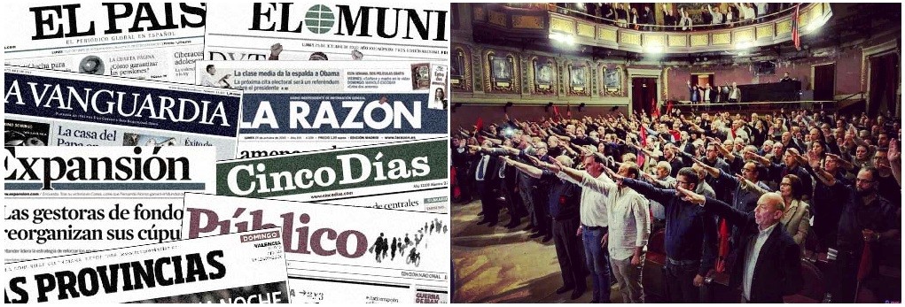 Todos los medios de “manipulación” ladran por el acto falangista en el Ateneo de Madrid