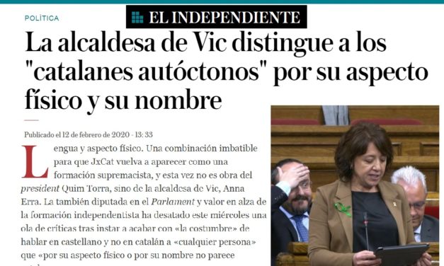 La enfermedad separatista habla de diferencias raciales de los catalanes autóctonos