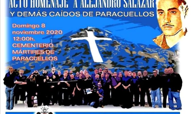 Acto de homenaje a Alejandro Salazar, II Jefe Nacional del SEU, y a todos los caídos de Paracuellos