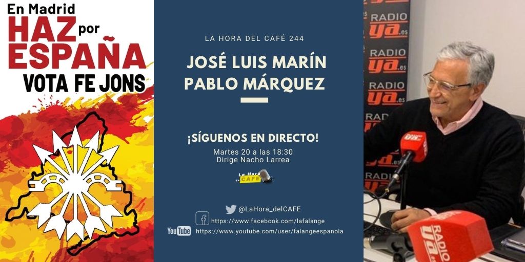 La Hora del CAFE 244 en directo por Youtube, Facebook y Twitter con Pedro Márquez y José Luis Marín
