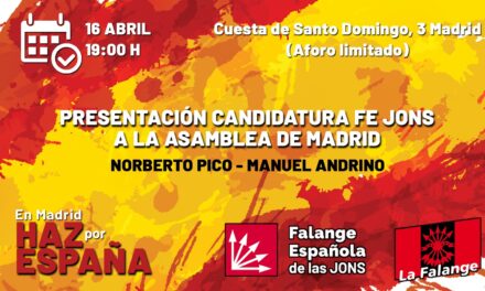 Presentación de la campaña de FE-JONS a la Asamblea de Madrid