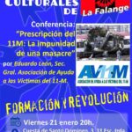 Nuevo Viernes Cultural de La Falange. CONFERENCIA EN DIRECTO: “Prescripción del 11M: La impunidad de una masacre”