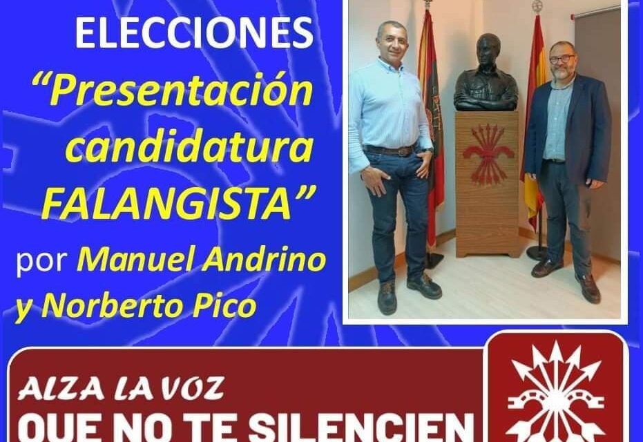 Nuevo viernes cultural: «Presentación candidatura falangista» por Norberto Pico y Manuel Andrino