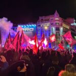 Acto y manifestación de la Falange contra el genocidio del 78